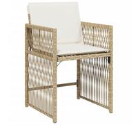 vidaXL Sedie da Giardino con Cuscini 4 pz Beige in Polyrattan