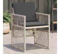 vidaXL Sedie da Giardino con Cuscini 4 pz Grigio Chiaro in Polyrattan