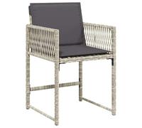 vidaXL Sedie da Giardino con Cuscini 4 pz Grigio Chiaro in Polyrattan