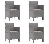 vidaXL Set di 4 sedie da giardino grigio chiaro con cuscini color tortora, moderne per esterni, per giardino, patio e balcone