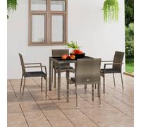 vidaXL Sedie da Giardino con Cuscini 4 pz in Polyrattan Grigie