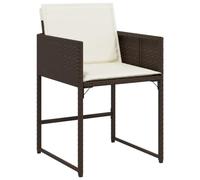 vidaXL Sedie da Giardino con Cuscini 4 pz Marroni in Polyrattan