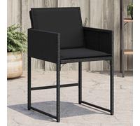 vidaXL Sedie da Giardino con Cuscini 4 pz Nere in Polyrattan