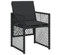 vidaXL Sedie da Giardino con Cuscini 4 pz Nere in Polyrattan