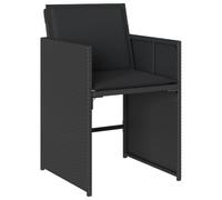 vidaXL Sedie da Giardino con Cuscini 4 pz Nere in Polyrattan