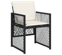 vidaXL Sedie da Giardino con Cuscini 4 pz Nere in Polyrattan