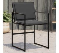 4 Sedie da Giardino con Cuscini - Colore Nero (4008584)