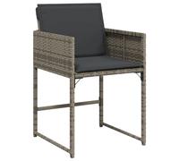 vidaXL Sedie da Giardino con Cuscini 4pz Grigio in Polyrattan