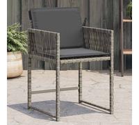 vidaXL Sedie da Giardino con Cuscini 4pz Grigio in Polyrattan