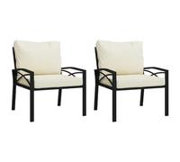 vidaXL Sedie da Giardino con Cuscini Sabbia 2pz 68x76x79 cm Acciaio