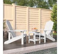 vidaXL Sedie da Giardino con Tavolo Adirondack in HDPE Bianco