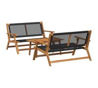 vidaXL Sedie da Giardino con Tavolo - Set da 3 Pezzi in Legno massello di Acacia Nera