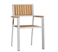 vidaXL Sedi da Giardino Impilabili 8 PCS 54.5x56x87 cm Legno Massello di Teak, Sedi da Giardino Impilabili 4 PCS Legno Massello di Teak e Metallo