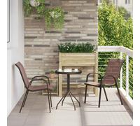 vidaXL Sedie da Giardino Impilabili 2 pz in Tessuto Textilene Marrone