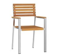 vidaXL Set di Sedie da Giardino Impilabili 8 pz 54.5x56x89 cm Legno Massello di Acacia, Set di Sedie da Giardino Impilabili 4 pz Legno Massello di Acacia e Acciaio