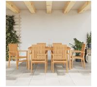 VIDAXL - Sedie Da Giardino Impilabili 6 Pz 56,5x57,5x91 Cm Massello Teak