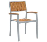 vidaXL Sedie da Pranzo da Esterno 8 PCS Telaio in Acciaio Grigio e Legno Massello di Acacia per Patio Giardino Balcone Sedute Comode Impilabili Design Elegante e Moderno