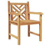 vidaXL Sedie da Giardino in Legno Teak Massello Marrone Rustico 58 x 60 x 90 cm, Set di 2, Design Ergonomico, Grano Naturale, Resistente alle Intemperie, Altezza Bracciolo 66 cm, Sede 46 cm, Assembl