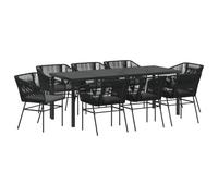 vidaXL Sedie da giardino in polyrattan con cuscini, set di 2 comode sedie da esterno moderne per mobili da patio per balcone e terrazza, struttura durevole in acciaio verniciato a polvere