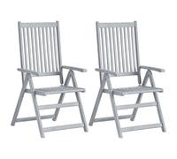 VIDAXL - Sedie Da Giardino Pieghevoli 2 Pz Grigio In Massello D'acacia