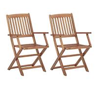 vidaXL Sedie da Giardino Pieghevoli 2 pz in Legno Massello d'Acacia