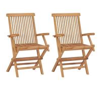 VIDAXL - Sedie da Giardino Pieghevoli 2 pz in Legno Massello di Teak