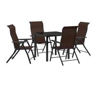 vidaXL Set da pranzo da giardino in rattan sintetico marrone, 5 pezzi