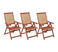 vidaXL Sedie da Giardino Pieghevoli 3 pz in Legno Massello d'Acacia