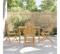 vidaXL Sedie da Giardino Pieghevoli 4 pz 53x66x99 cm in Bambù