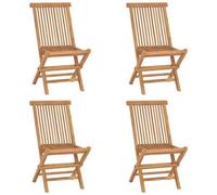 VIDAXL - Sedie da Giardino Pieghevoli 4 pz in Legno Massello di Teak