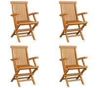 VIDAXL - Sedie da Giardino Pieghevoli 4 pz in Legno Massello di Teak