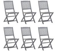 VIDAXL - Sedie da Giardino Pieghevoli 6 pz in Legno Massello d'Acacia