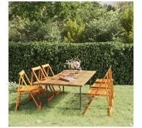 vidaXL Sedie da Giardino Pieghevoli 6 pz in Legno Massello di Acacia