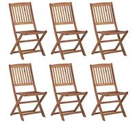 vidaXL Sedie da Giardino Pieghevoli 6 pz in Legno Massello di Acacia