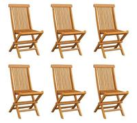 vidaXL Sedie da Giardino Pieghevoli 6 pz in Legno Massello di Teak