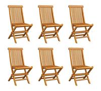 vidaXL Sedie da Giardino Pieghevoli 6 pz in Legno Massello di Teak