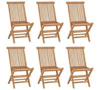 vidaXL Sedie da Giardino Pieghevoli 6 pz in Legno Massello di Teak