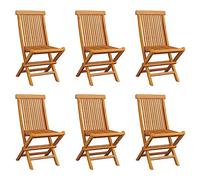 vidaXL Sedie da Giardino Pieghevoli 6 pz in Legno Massello di Teak