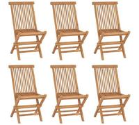vidaXL Sedie da Giardino Pieghevoli 6 pz in Legno Massello di Teak