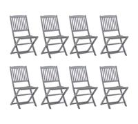 vidaXL Sedie da Giardino Pieghevoli 8 pz con Cuscini Massello Acacia