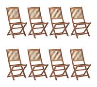 vidaXL Sedie da giardino pieghevoli con legno massello di acacia 8 pz