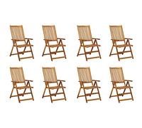 vidaXL Sedie da Giardino Pieghevoli 8 pz in Legno Massello di Acacia