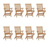 vidaXL Sedie da Giardino Pieghevoli 8 pz in Legno Massello di Teak