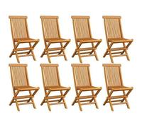 vidaXL Sedie da Giardino Pieghevoli 8 pz in Legno Massello di Teak