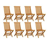 vidaXL Sedie da Giardino Pieghevoli 8 pz in Legno Massello di Teak