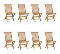 vidaXL Sedie da Giardino Pieghevoli 8 pz in Legno Massello di Teak