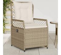 vidaXL Sedie da Giardino Reclinabili 2 pz Beige Polyrattan
