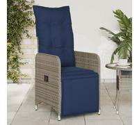vidaXL Sedie da giardino reclinabili 2 pz con cuscini grigie in polyrattan