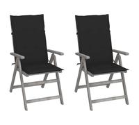 vidaXL Sedie da Giardino Reclinabili 2 pz con Cuscini Massello Acacia