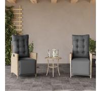 vidaXL Sedie da Giardino Reclinabili 2 pz con Poggiapiedi Polyrattan